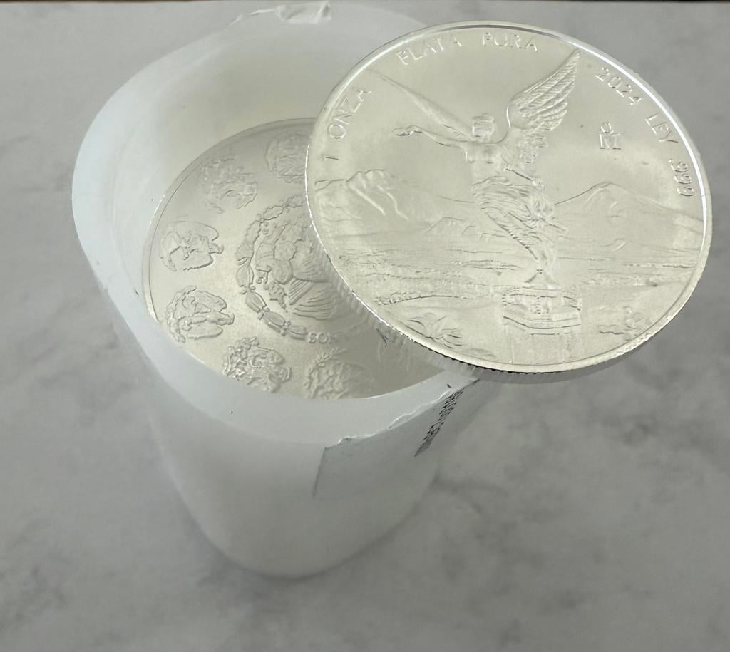 25x 1oz zilver 2024 Mexican - Libertad 999 zilver, Ophalen of Verzenden, Noord-Amerika, Zilver