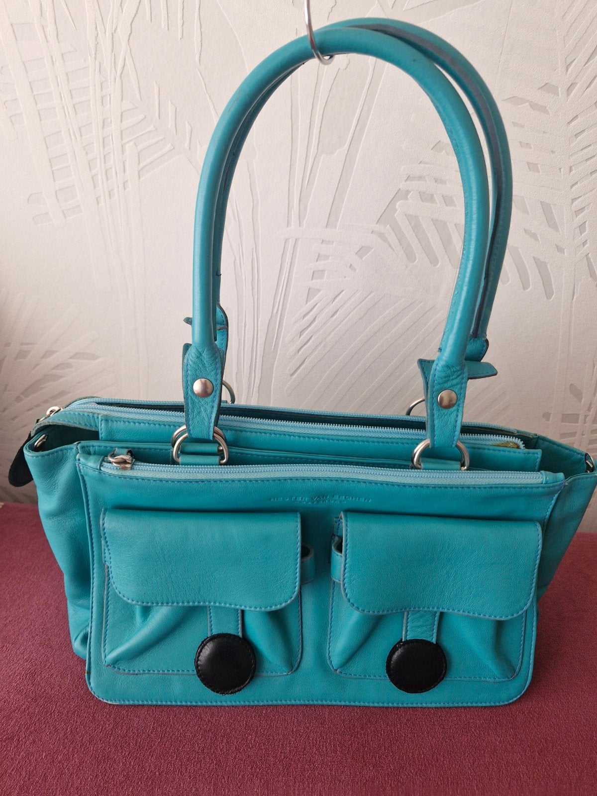 Hester van Eeghen 'Look at me' handtas turquoise, Ophalen of Verzenden, Gebruikt, Blauw, Handtas