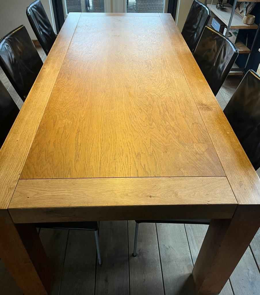 houten eetkamertafel, Huis en Inrichting, Ophalen, Gebruikt, 200 cm of meer, 50 tot 100 cm