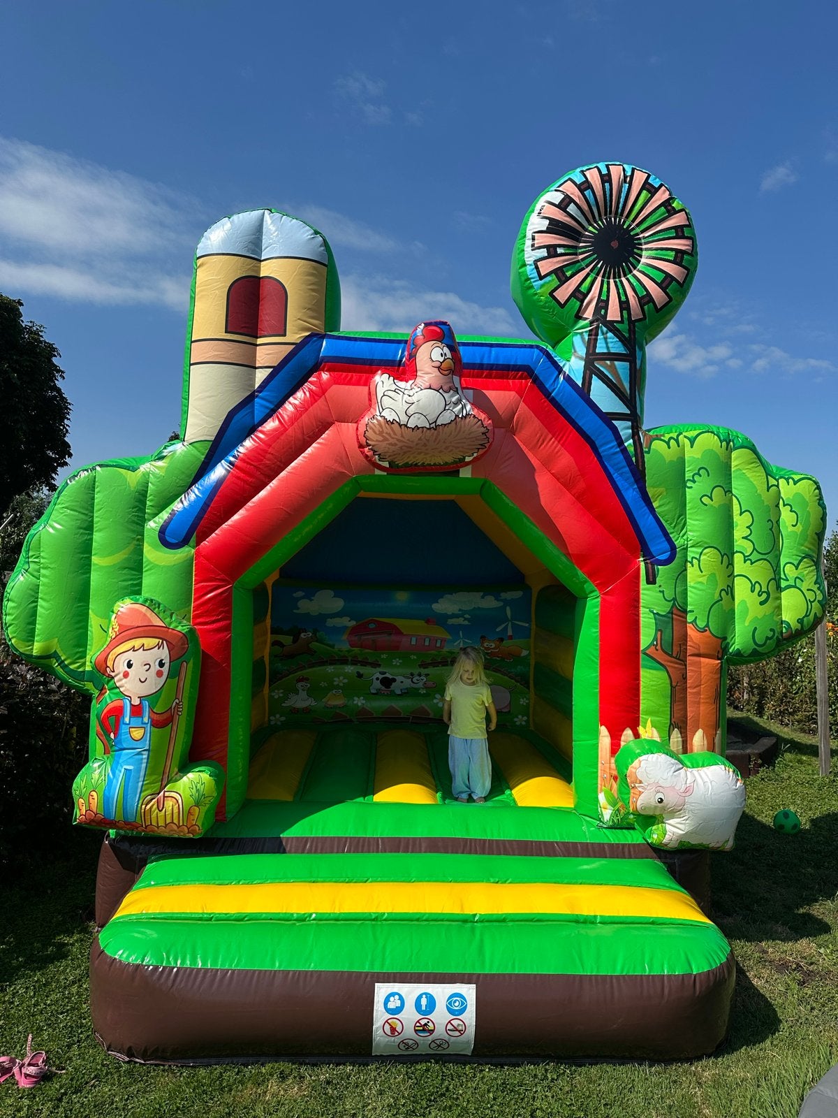Springkussen 4x3m met blower - Steun Huntington Campagne, Ophalen of Verzenden, Gebruikt