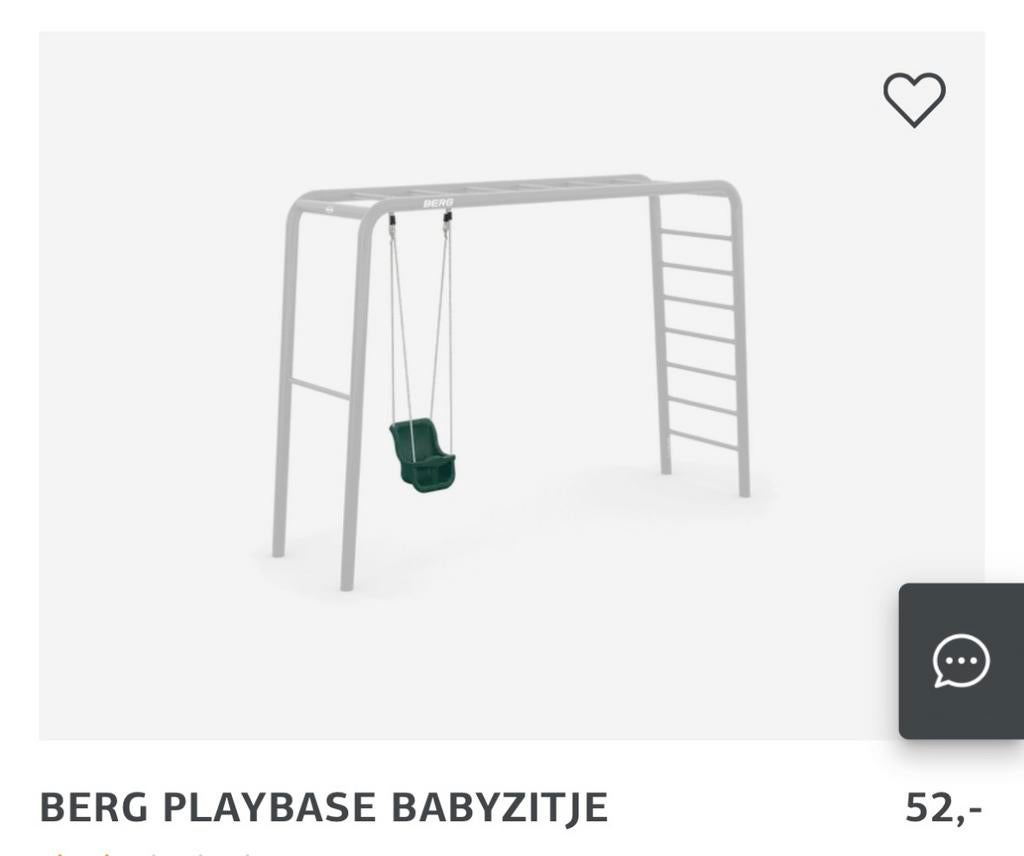 Groene schommel voor kinderen - Berg Playbase, Ophalen of Verzenden, Gebruikt, Schommel, Aanbouwonderdeel