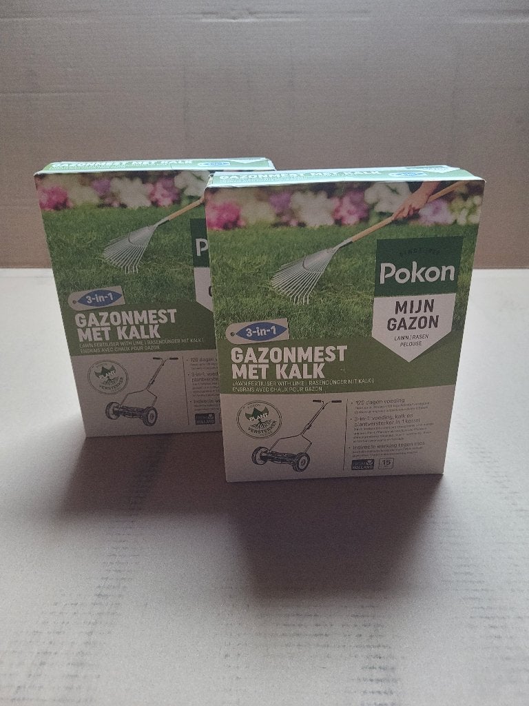 Pokon gazonmest met kalk 3-in-1 (nieuw), Ophalen of Verzenden, Mest