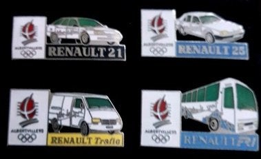 Renault Albertsville 92 serie pins ( 8 stuks), Verzenden, Nieuw, Transport, Speldje of Pin