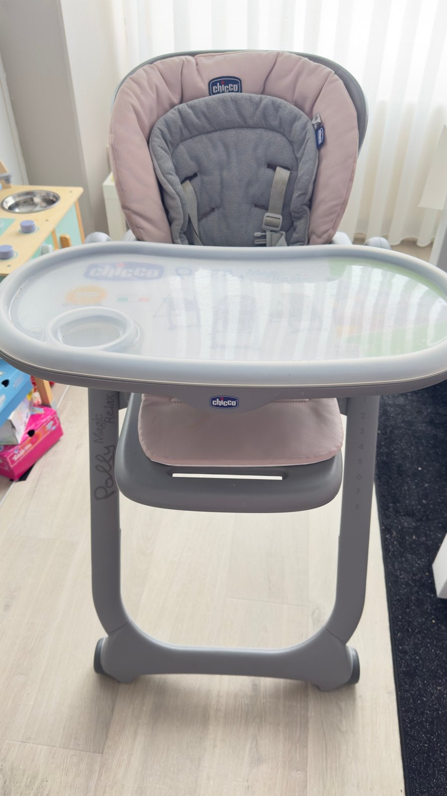 Chicco Polly Magic Relax kinderstoel, Ophalen, Zo goed als nieuw, Overige typen, Afneembaar eetblad