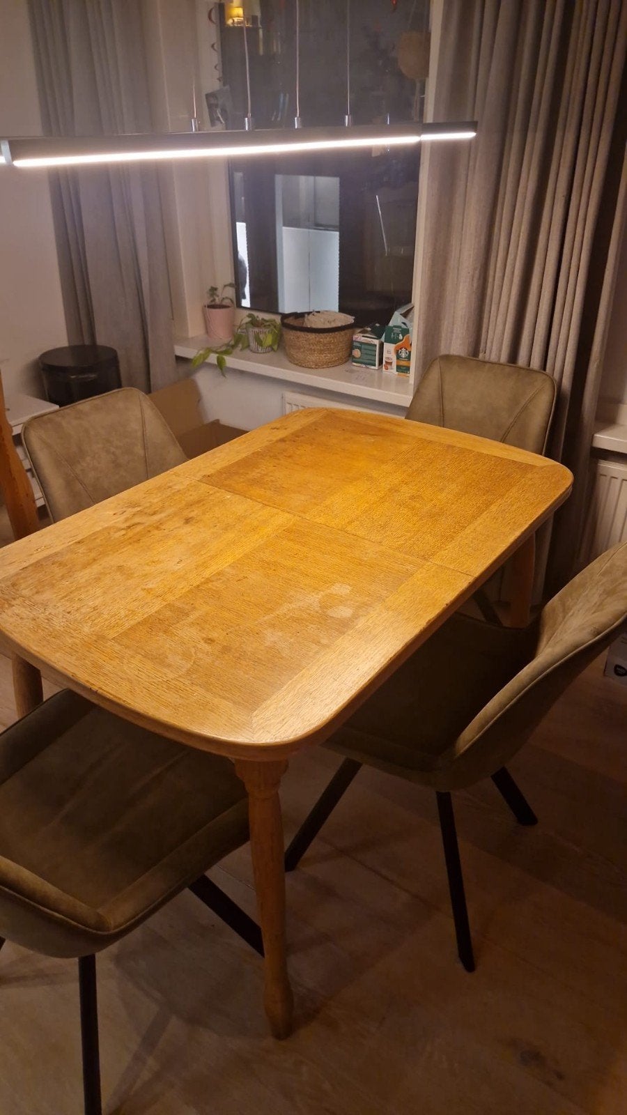 Houten eettafel, Ophalen, Gebruikt, 100 tot 150 cm, Klassiek
