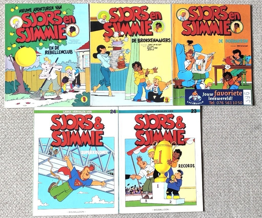 5 stripalbums van Sjors en Sjimmie In prima staat, Boeken, Meerdere stripboeken, Ophalen of Verzenden, Zo goed als nieuw