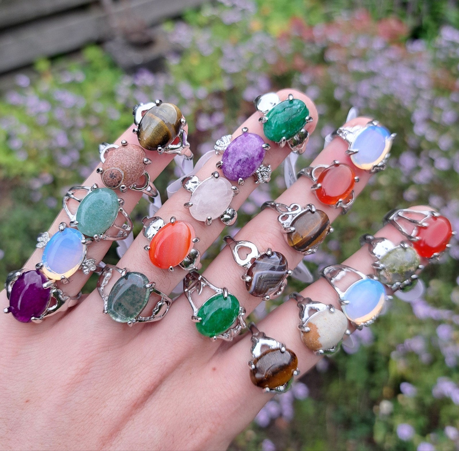 Edelstenen ringen actie 20 voor €25 edelsteen ring sieraden, Ophalen of Verzenden