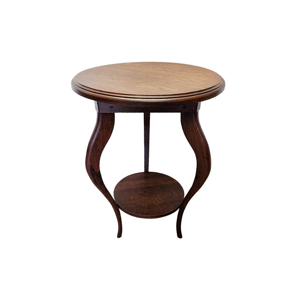 Frans Art Nouveau eiken driepoot tafel, Ophalen