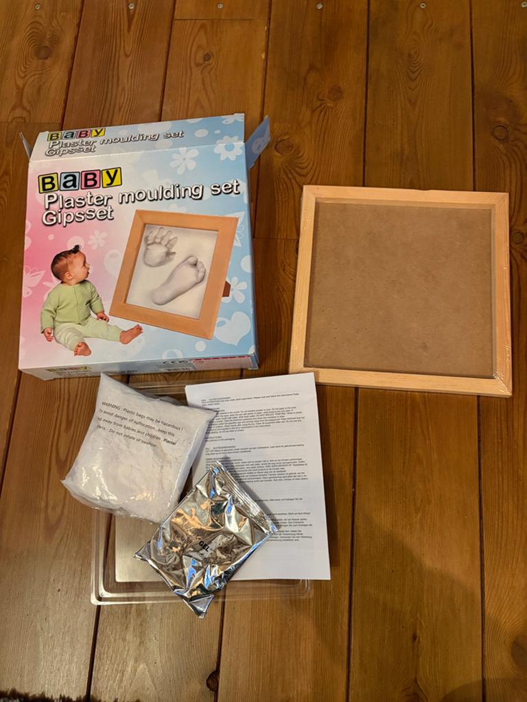 Gipsafdruk baby handje voetje babykamer fotolijst, Ophalen of Verzenden, Nieuw