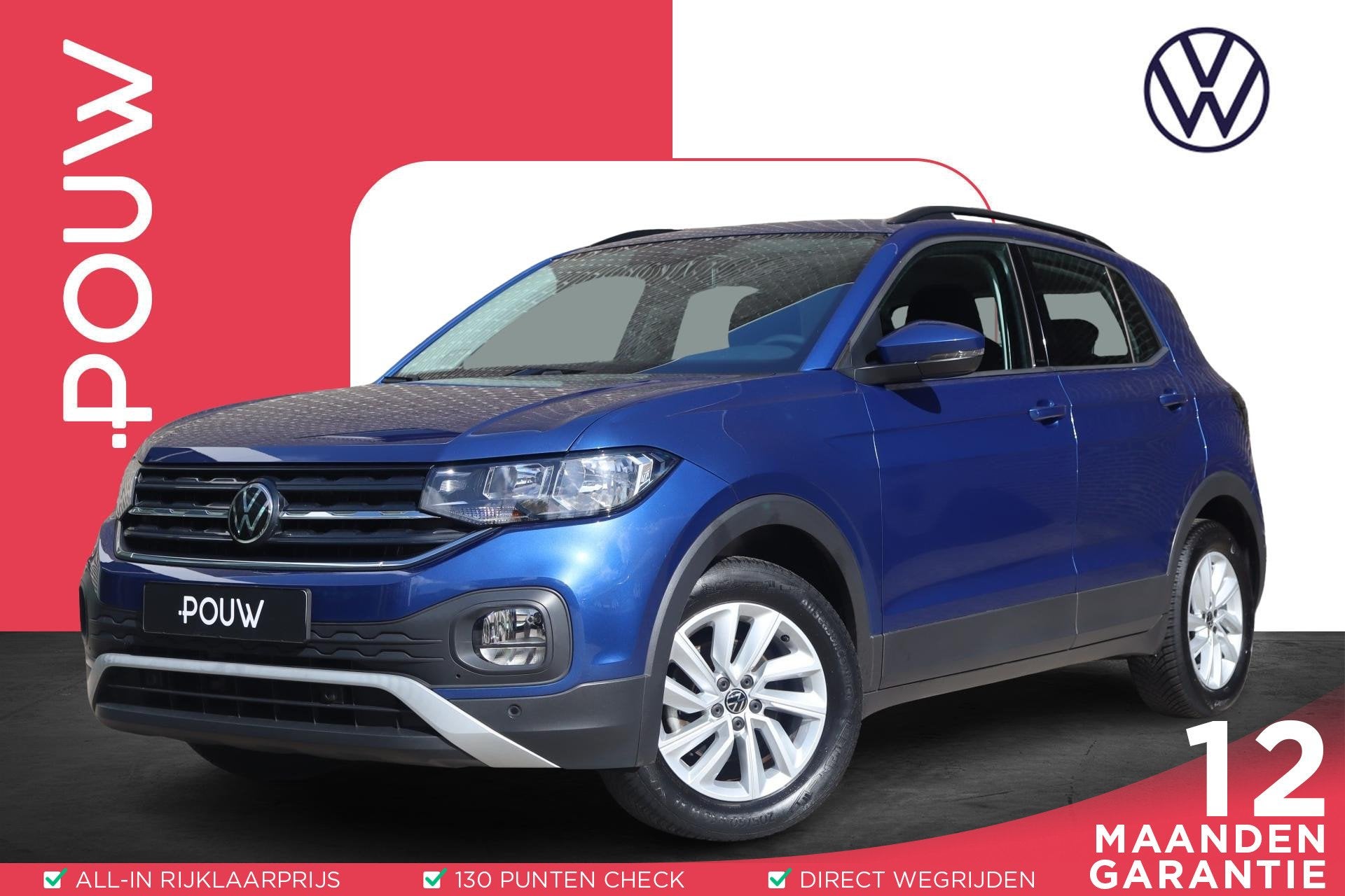 Volkswagen T-Cross 1.0 TSI 95pk Life | Airconditioning | All, Auto's, 12 maanden, Gebruikt, 95 pk, Blauw