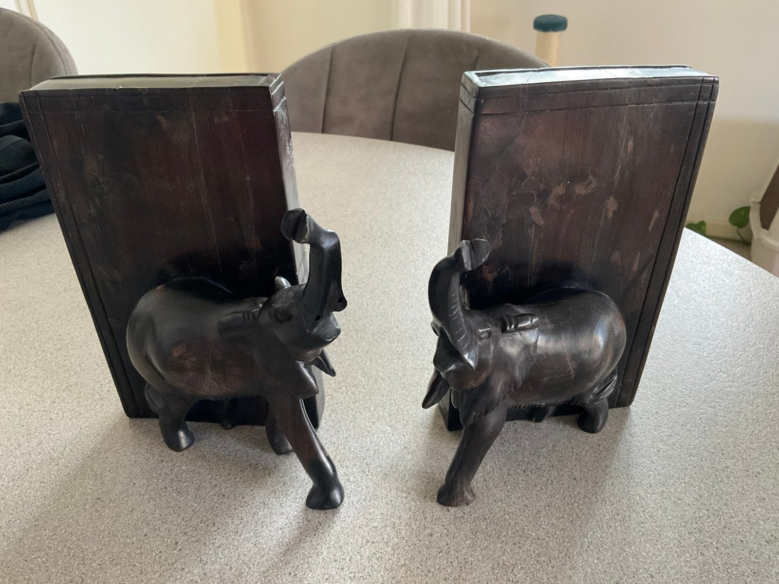 Houten boekensteunen olifanten, Antiek en Kunst, Ophalen of Verzenden