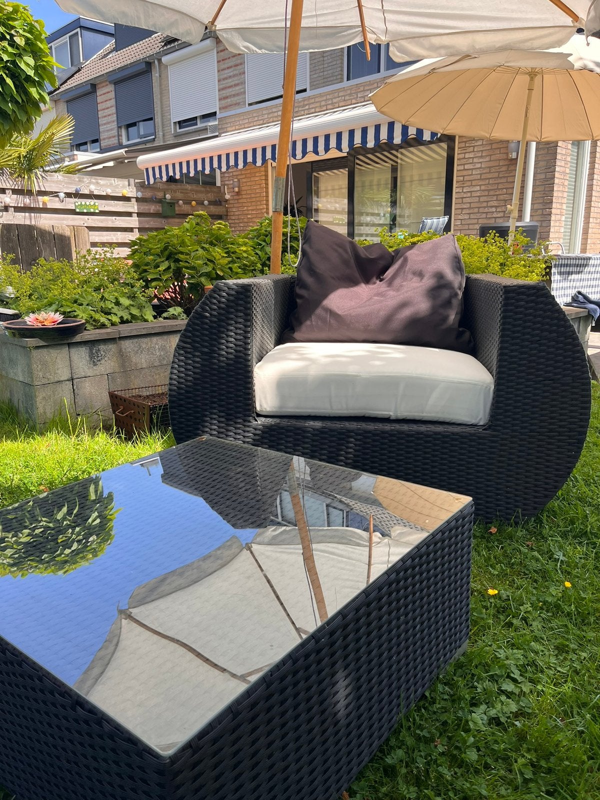 Arbribi lounchstoel met tafel, Tuin en Terras, Tuinsets en Loungesets, Ophalen, Zo goed als nieuw, Kunststof, Stoel
