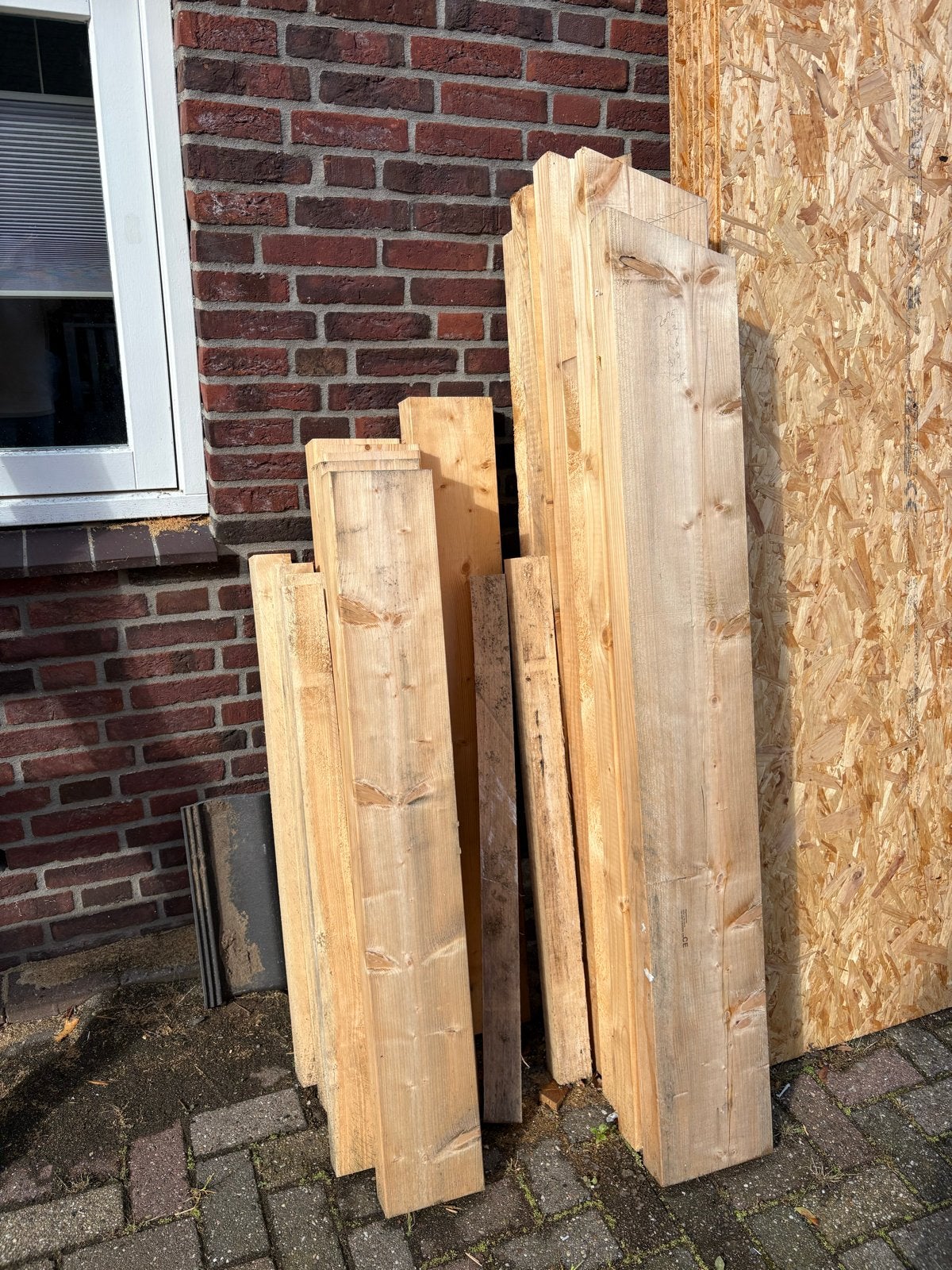 Diverse houten balken, Ophalen, Gebruikt, Minder dan 25 mm, Overige typen