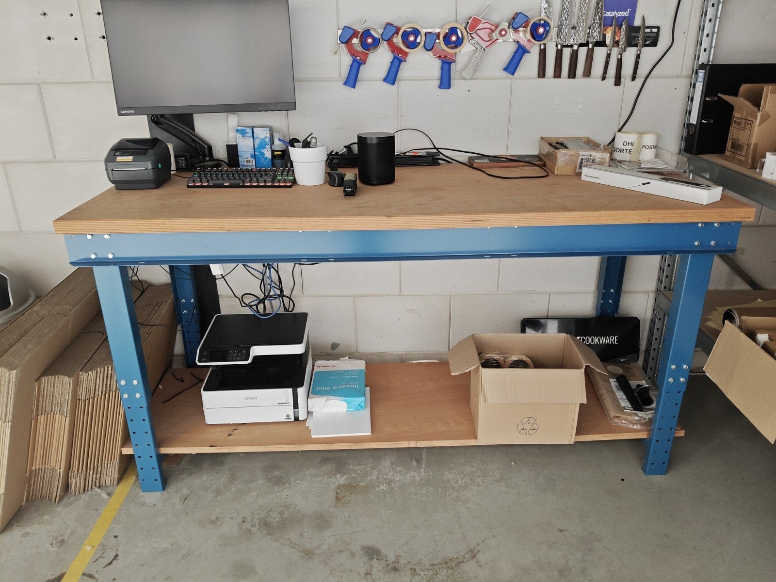 Professionele Inpaktafel / Werkbank met Opbergplank, Archief en Opbergen, Ophalen, Gebruikt, Tafel