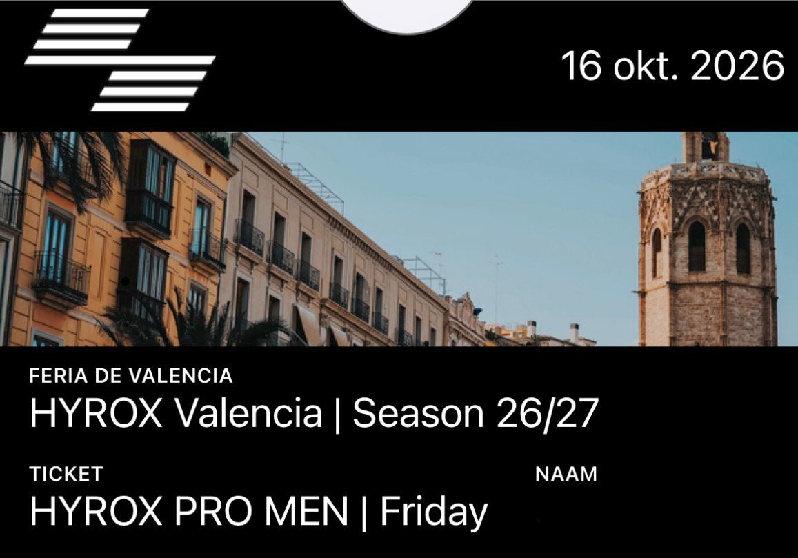 Halve prijs: Hyrox Valencia - Pro Male Solo, Eén persoon, Oktober