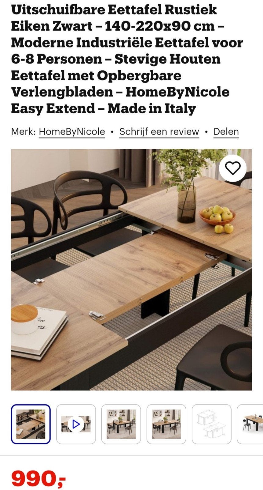 Eiken en grijze eetkamer, Huis en Inrichting, Ophalen, Zo goed als nieuw, 8 stoelen of meer