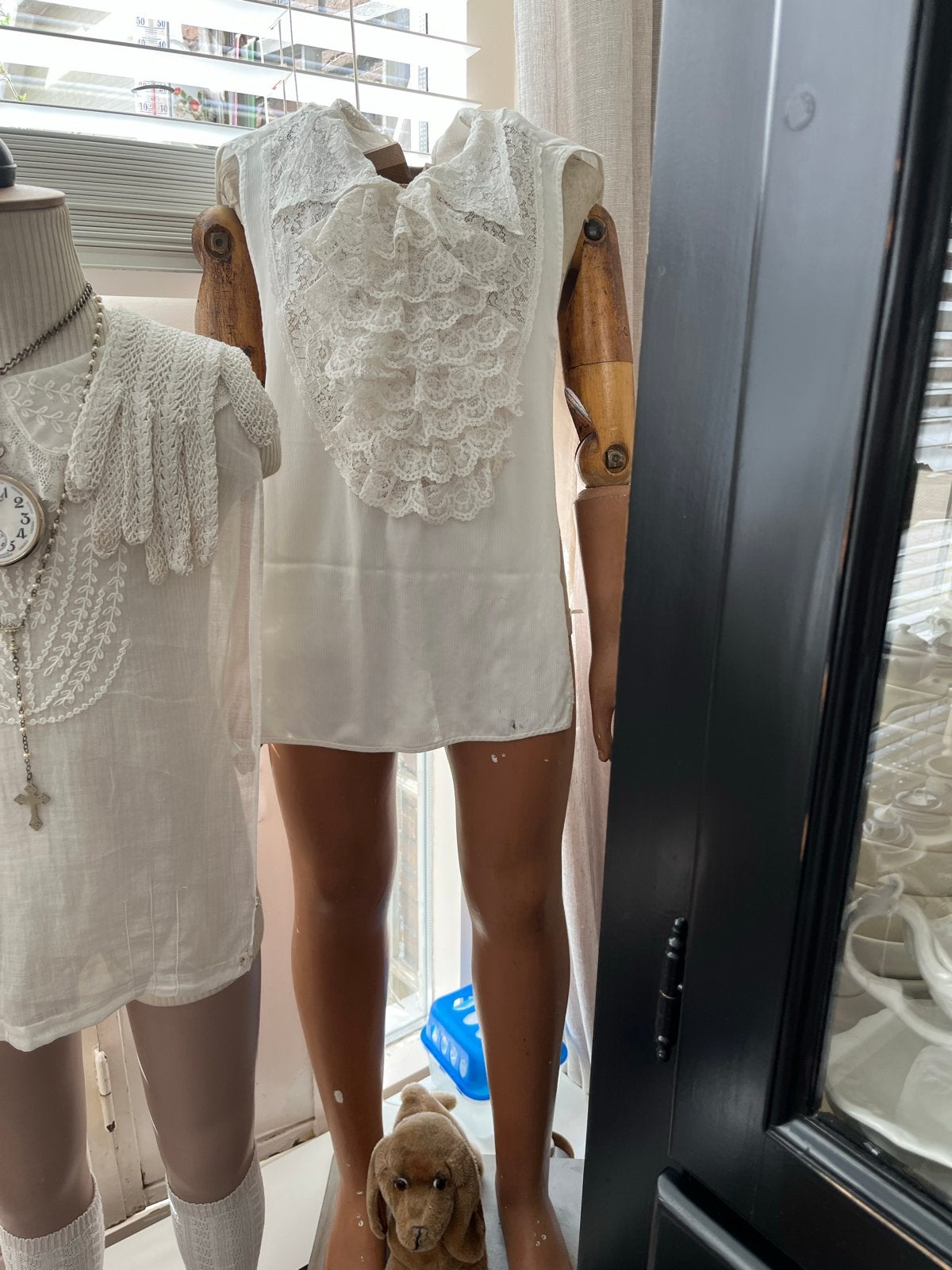 Kinder paspop met kanten kleding 1 meter hoog, Ophalen of Verzenden
