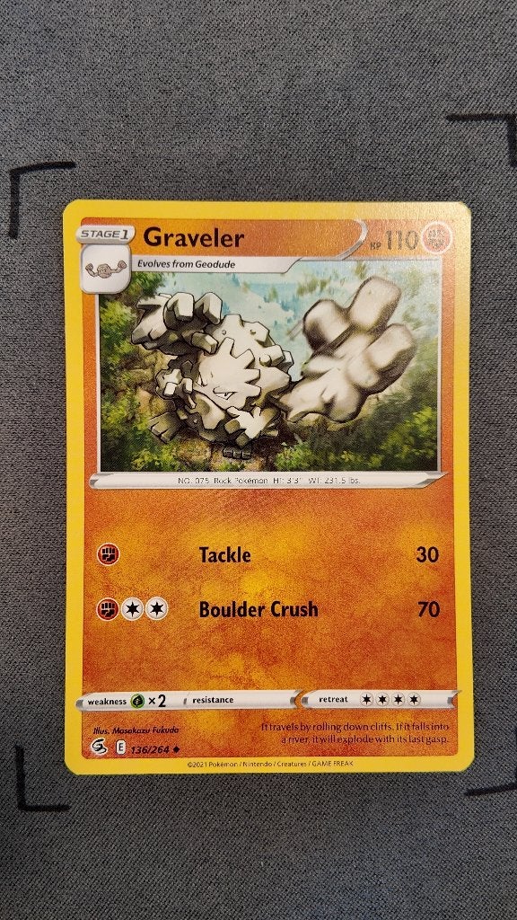Graveler 136 Fusion Strike | Pokemon kaart, Ophalen, Zo goed als nieuw, Losse kaart