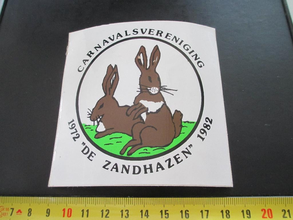 sticker Boerdonk Carnavalsvereniging DE ZANDHAZEN 1972-1982, Ophalen, Zo goed als nieuw