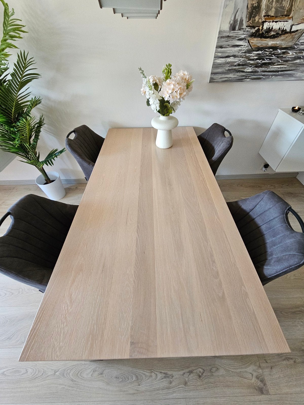 Echt Mooie blank eiken eettafel, Ophalen, Gebruikt, 50 tot 100 cm, 150 tot 200 cm