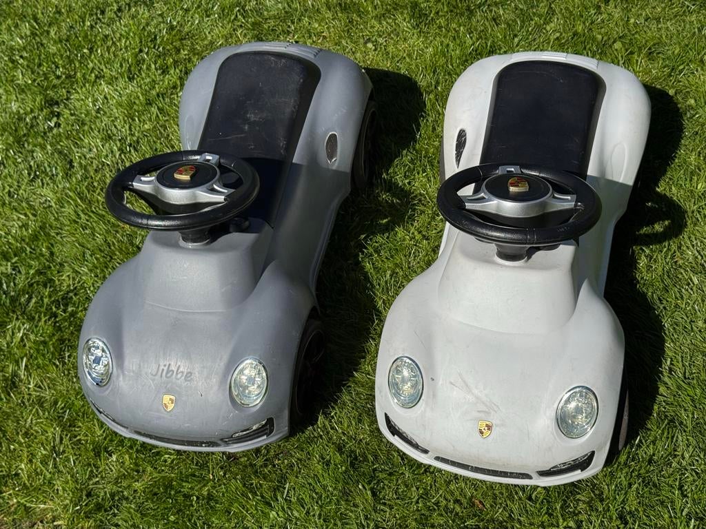 Twee loopauto’s Porsche grijs en wit, Ophalen, Gebruikt