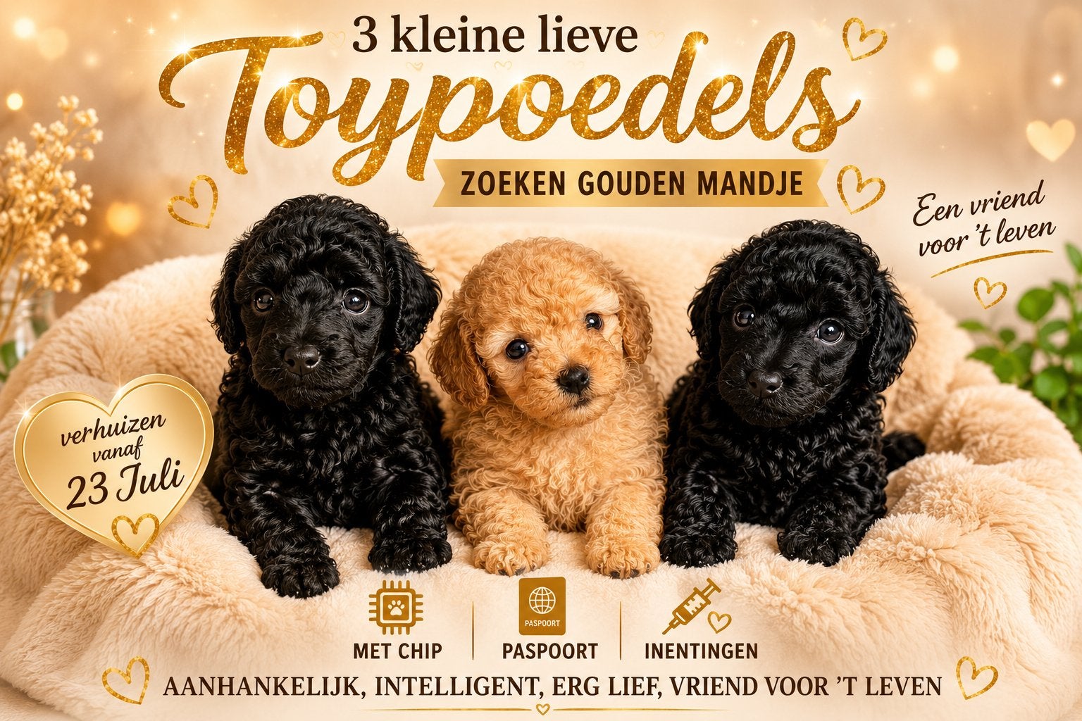 Prachtige Mini Toypoedels pups! Mogen 23 Juli Nest verlaten!, Reu, 8 tot 15 weken, Parvo, Meerdere