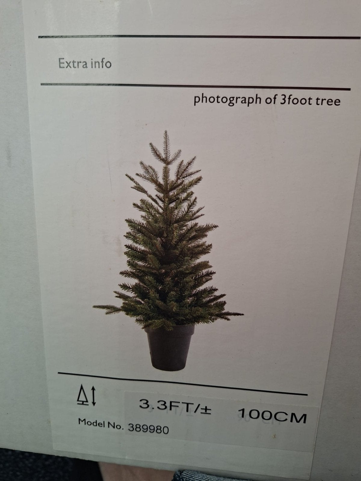 Kerstboom 100 cm tafelmidel black box frasier, Ophalen of Verzenden, Zo goed als nieuw