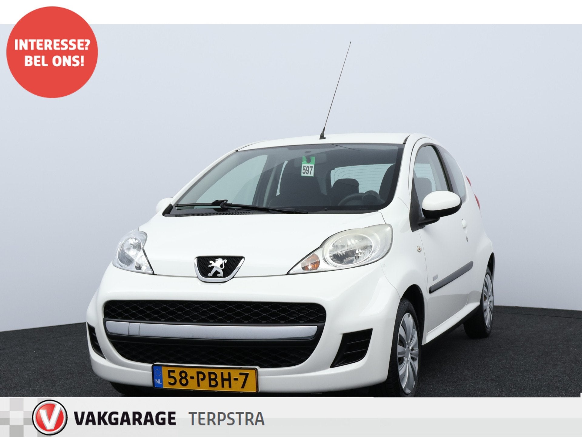 Peugeot 107 1.0-12V Millesim 200/ APK 10-2027!/ Airco/ C.V., Auto's, Euro 5, Stof, Gebruikt, Zwart