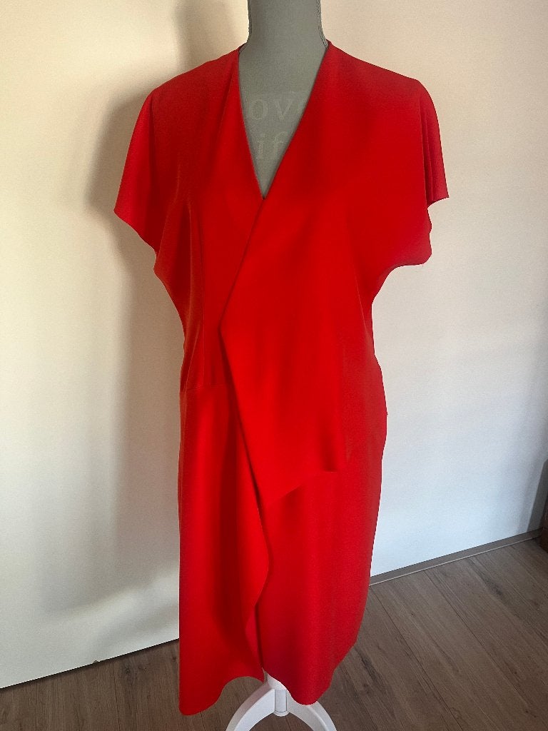 Rode jurk - COS, Kleding | Dames, Jurken, Zo goed als nieuw, Maat 42/44 (L), Rood, Onder de knie, Ophalen of Verzenden