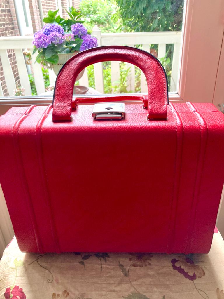 ‼️Retro Knalrode Beautycase- Uniek & Stijlvol plus extra’s, Ophalen of Verzenden, Zo goed als nieuw, Rood, Hardcase