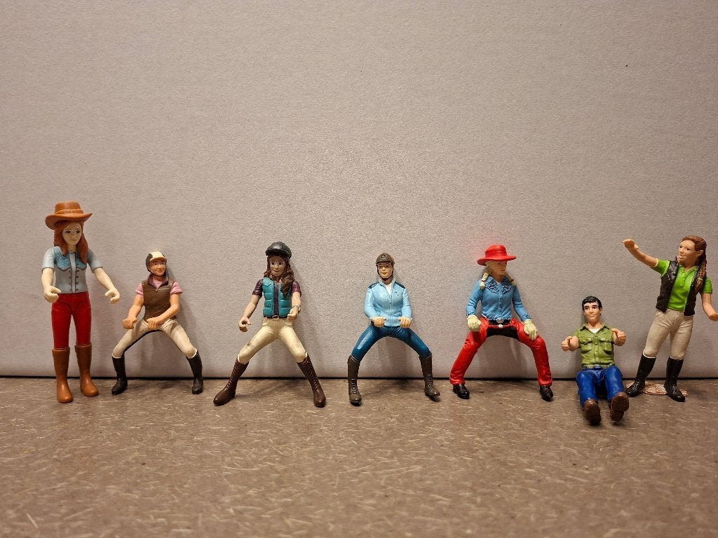 Schleich: ruiter, zadel, deken, hoofstel, halster, hindernis, Verzamelen, Dierenverzamelingen, Ophalen of Verzenden, Zo goed als nieuw
