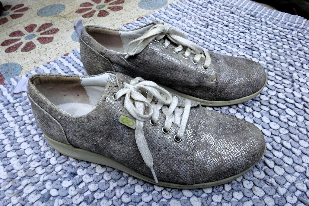 Maat 39 * Grijs goud metalic glanzend Durea Go veterschoenen, Durea, Verzenden, Sneakers of Gympen, Grijs