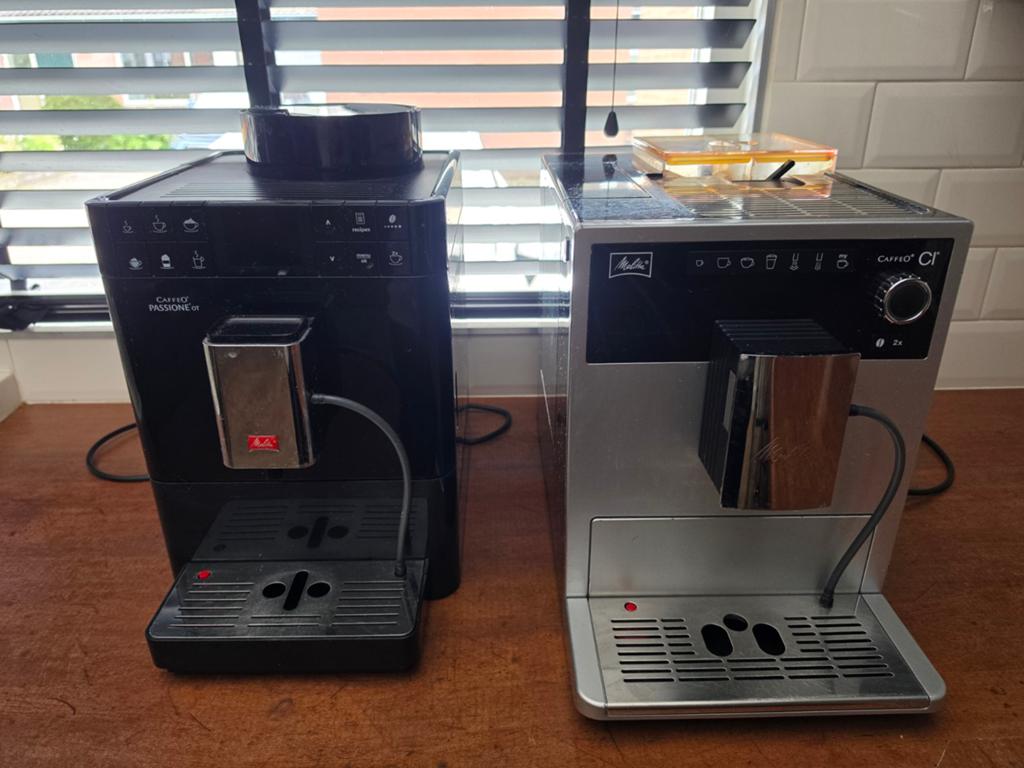 Twee koffiezetapparaten bonen Melitta, Witgoed en Apparatuur, Koffiezetapparaten, Ophalen, Gebruikt, Koffiemachine