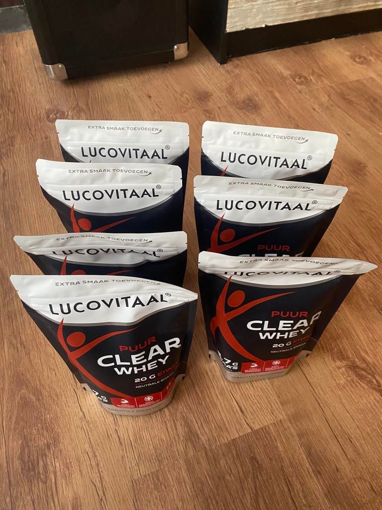 Lucovitaal Clear Whey (7x 175g) - ongeopend, Ophalen of Verzenden, Nieuw, Poeder of Drank