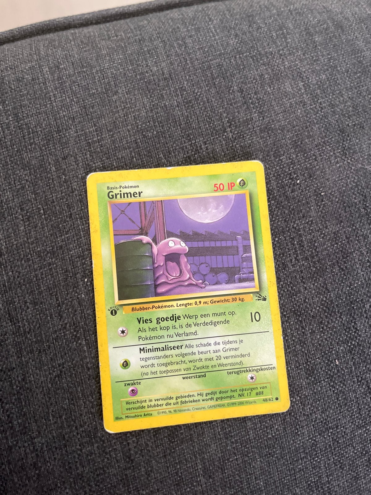 Pokémon Grimer Basis-Pokémon Kaart 48/62 (Nederlands), Ophalen, Zo goed als nieuw, Losse kaart