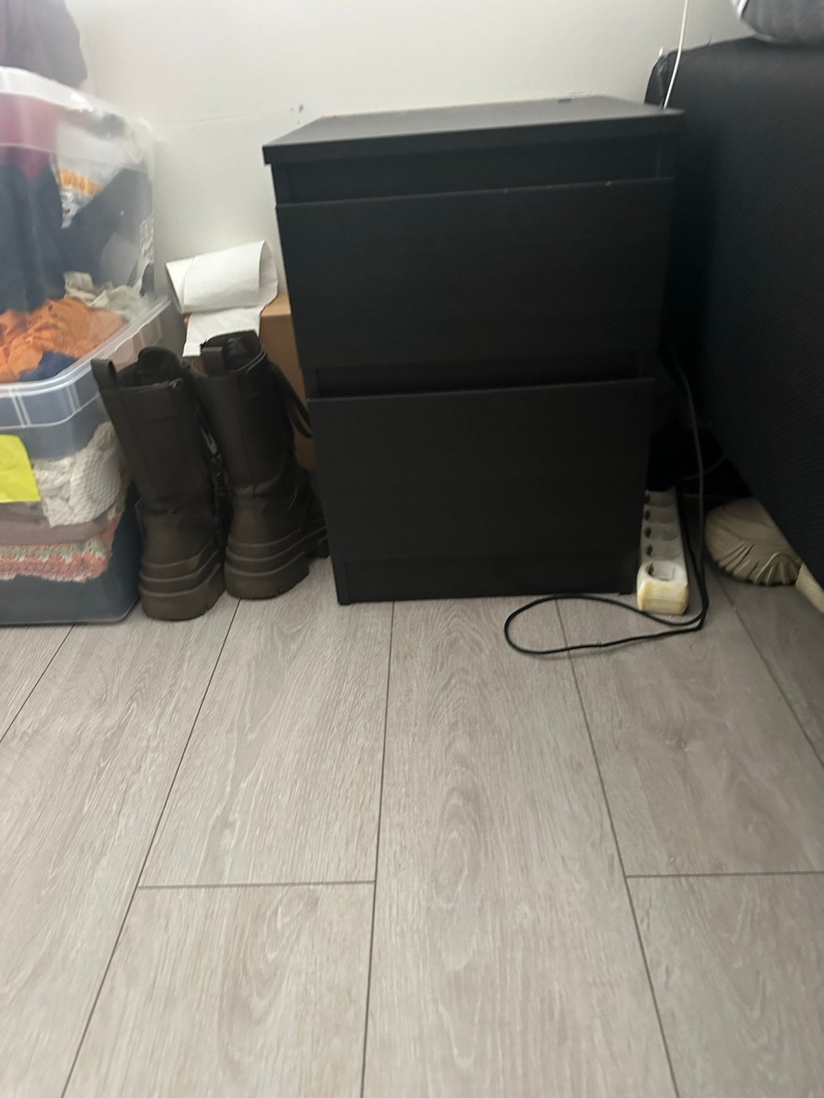 2x IKEA Nachtkastjes - Zwart, Huis en Inrichting, Ophalen, Gebruikt, Minder dan 45 cm, Minder dan 55 cm