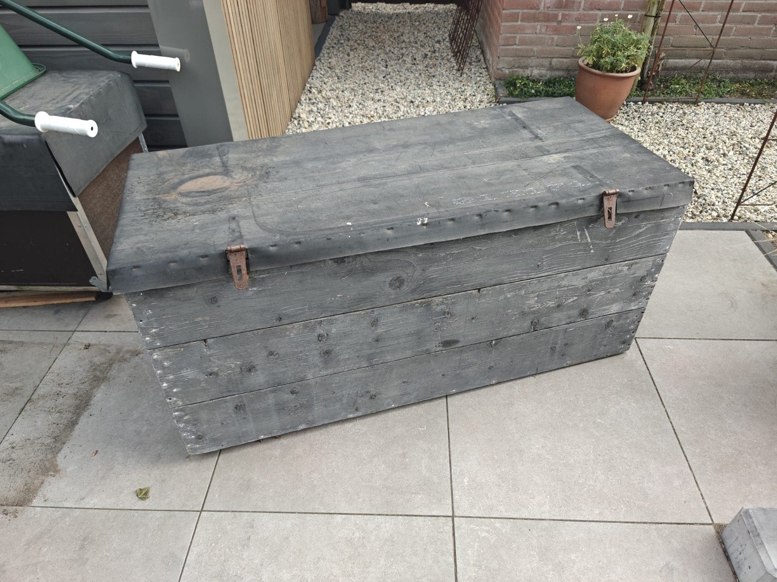 Grote houten kist - Opbergkist - Decoratieve kist, 50 – 75, Gebruikt, 100 tot 150 cm, Ophalen of Verzenden