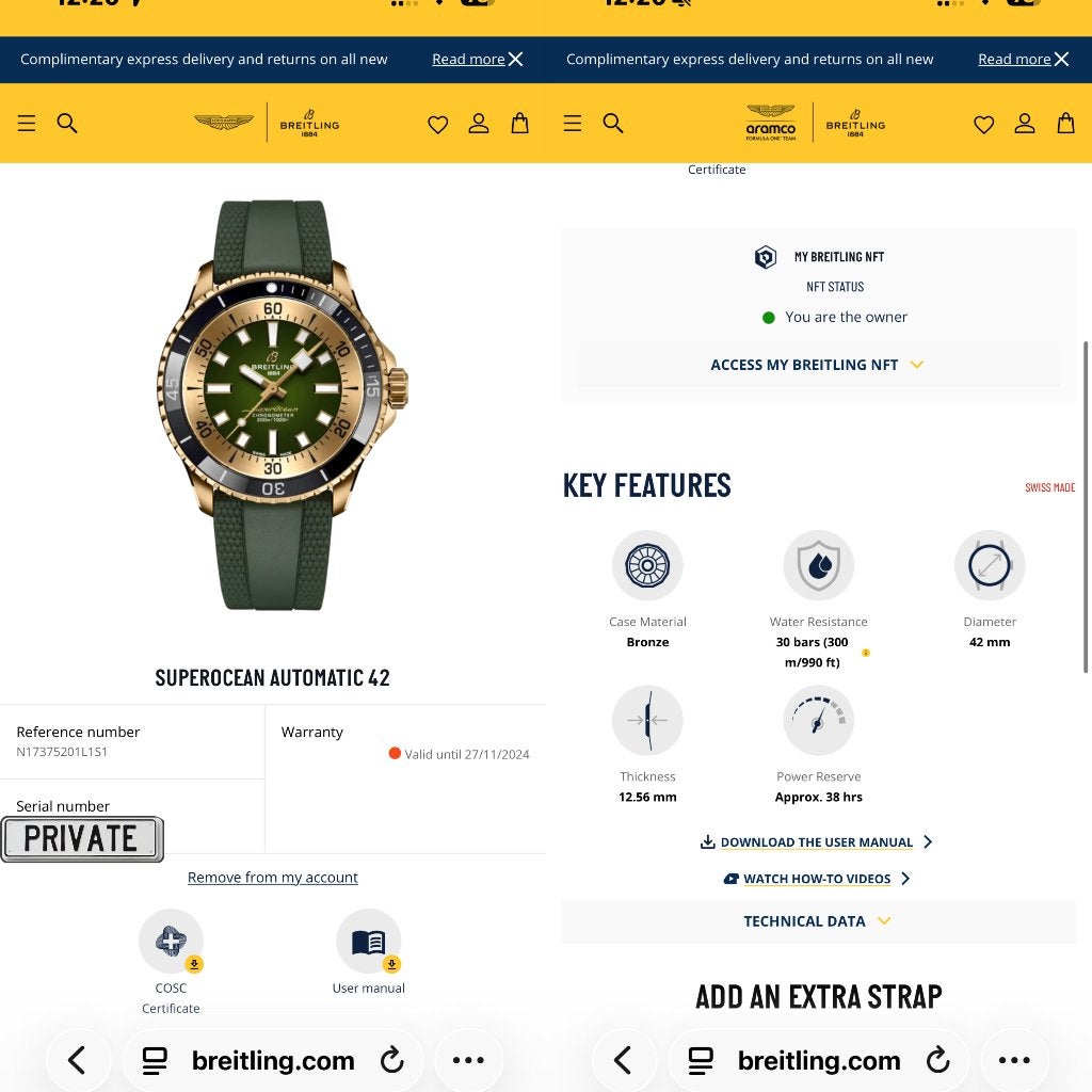 Breitling Superocean Automatic 42 – Bronze / Green – Full, Ophalen, Overige materialen, Gebruikt, Breitling