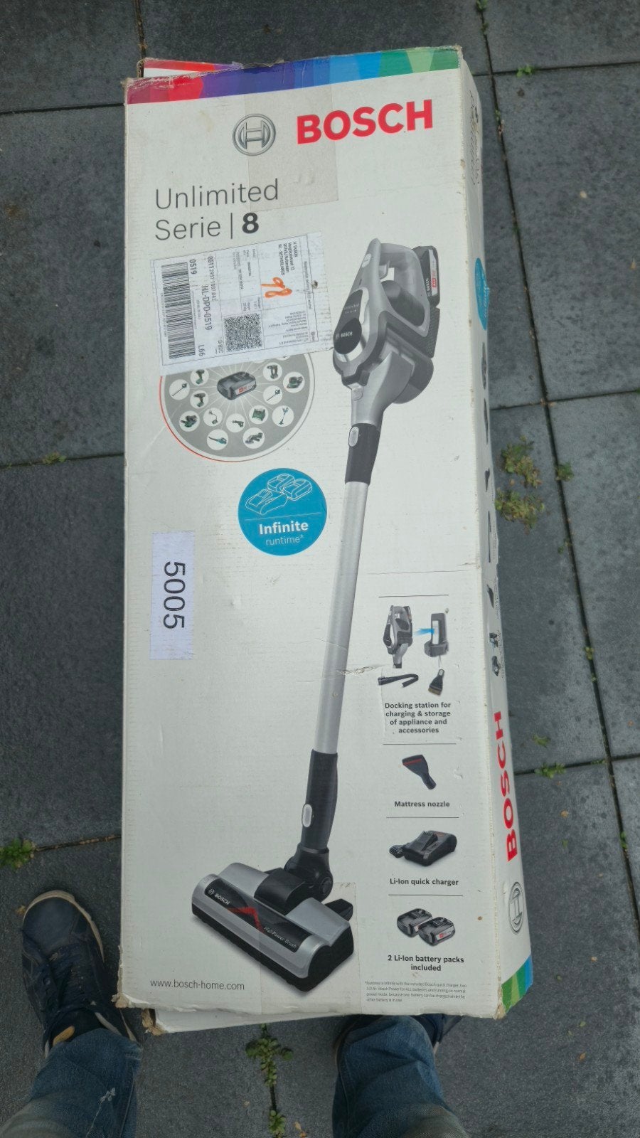 Bosch Unlimited Serie | 8 Draadloze Steelstofzuiger, Bosch, Inclusief accessoires, Ophalen of Verzenden, Zo goed als nieuw