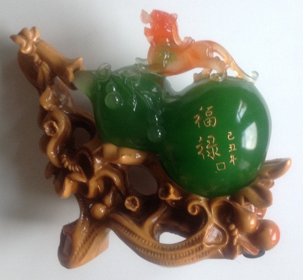 China beeld Feng Shui Wu Lou rijkdom geluk symbool kunststof, Ophalen of Verzenden, Groen, China, Kunststof