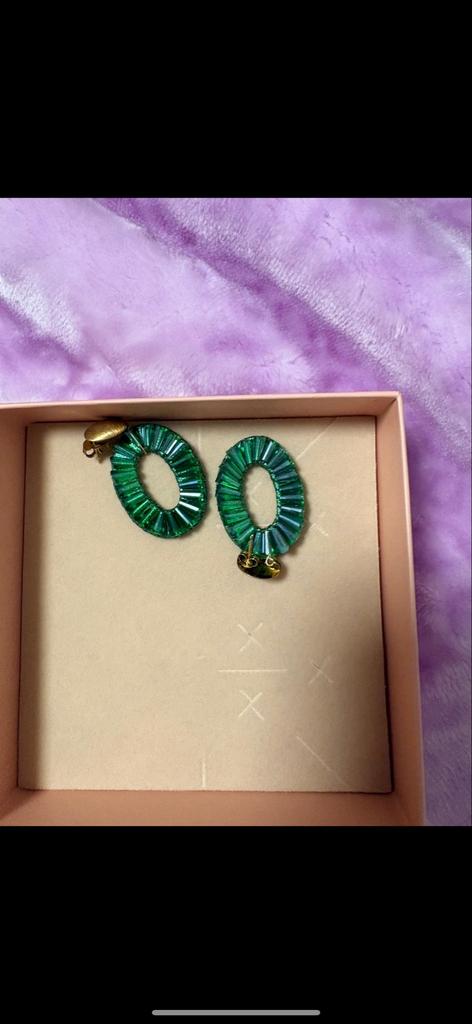 Originele Lott Gioielli oorbellen - Groen, Met kristal, Overige materialen, Hangers, Ophalen of Verzenden