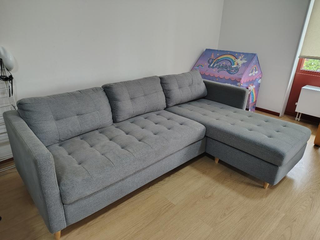 Sofa bank grijs, Huis en Inrichting, Banken | Sofa's en Chaises Longues, Ophalen, Gebruikt, 125 tot 150 cm, Driepersoons
