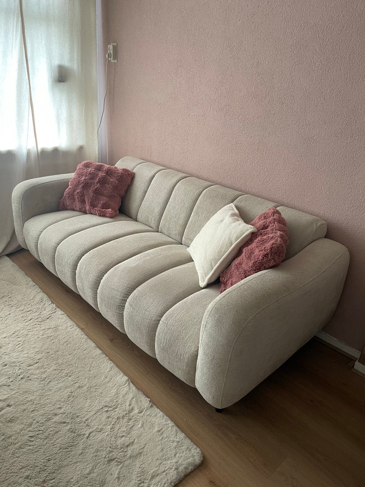 Comfortabele 2,5-persoons bank, 2 jaar oud, Huis en Inrichting, Ophalen, Gebruikt, Overige maten, Rechte bank