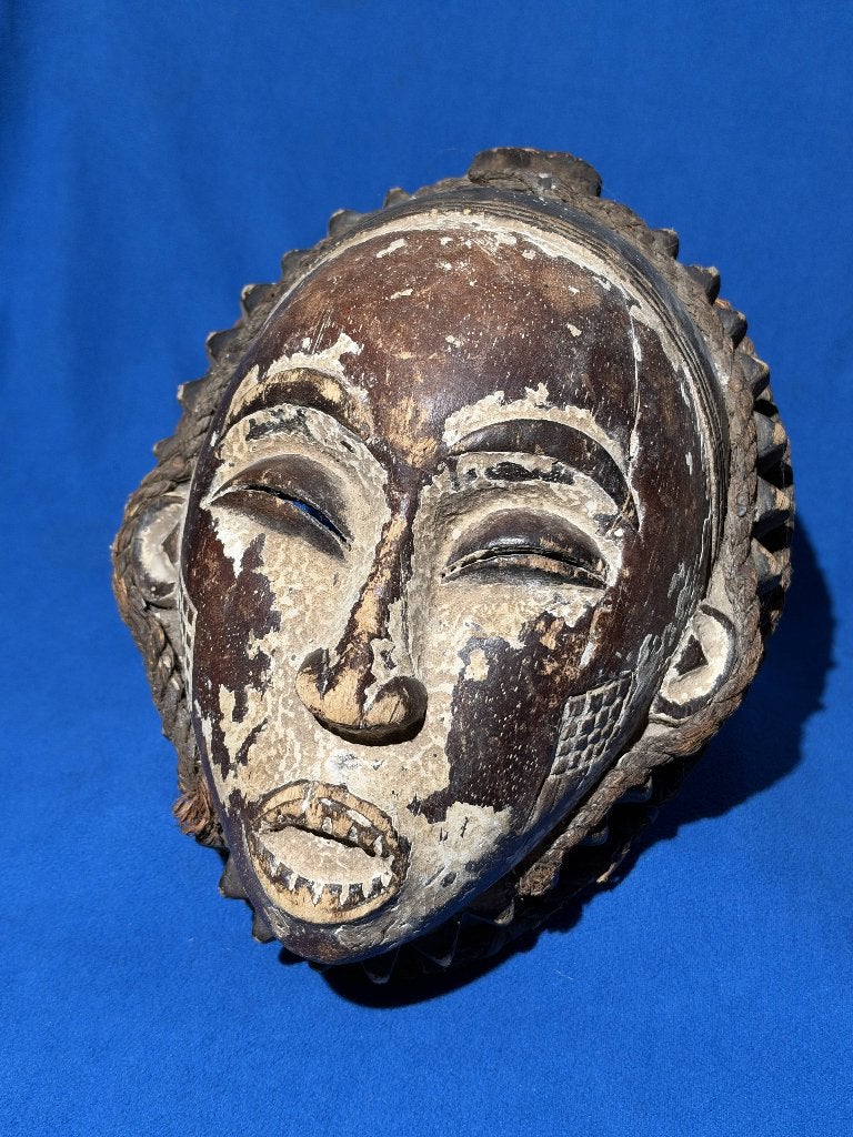 antiek masker  Baule of Guro uit Côte d’Ivoire (Ivoorkust)., Hout, Afrika, Masker, Ophalen of Verzenden