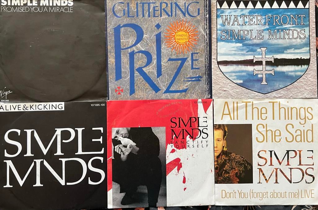LOT 6 vinyl singles van de SIMPLE MINDS, Fotohoes, Ophalen of Verzenden, Zo goed als nieuw, Pop