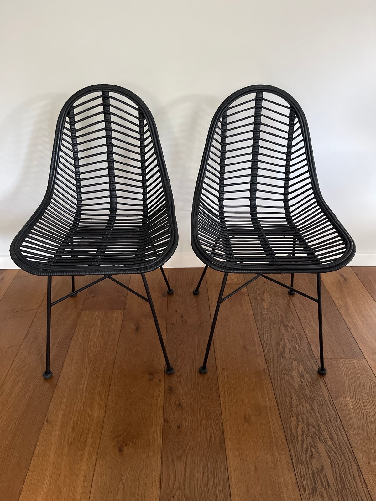 Kwantum rotan eetkamerstoelen - Zwart (set van 2), Ophalen, Gebruikt, Twee, Zwart