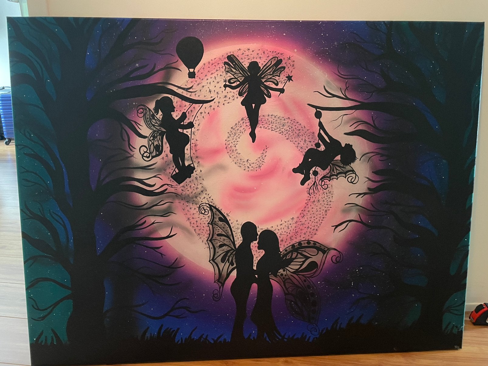 Groot canvas fantasie schildeij 120x90, Ophalen