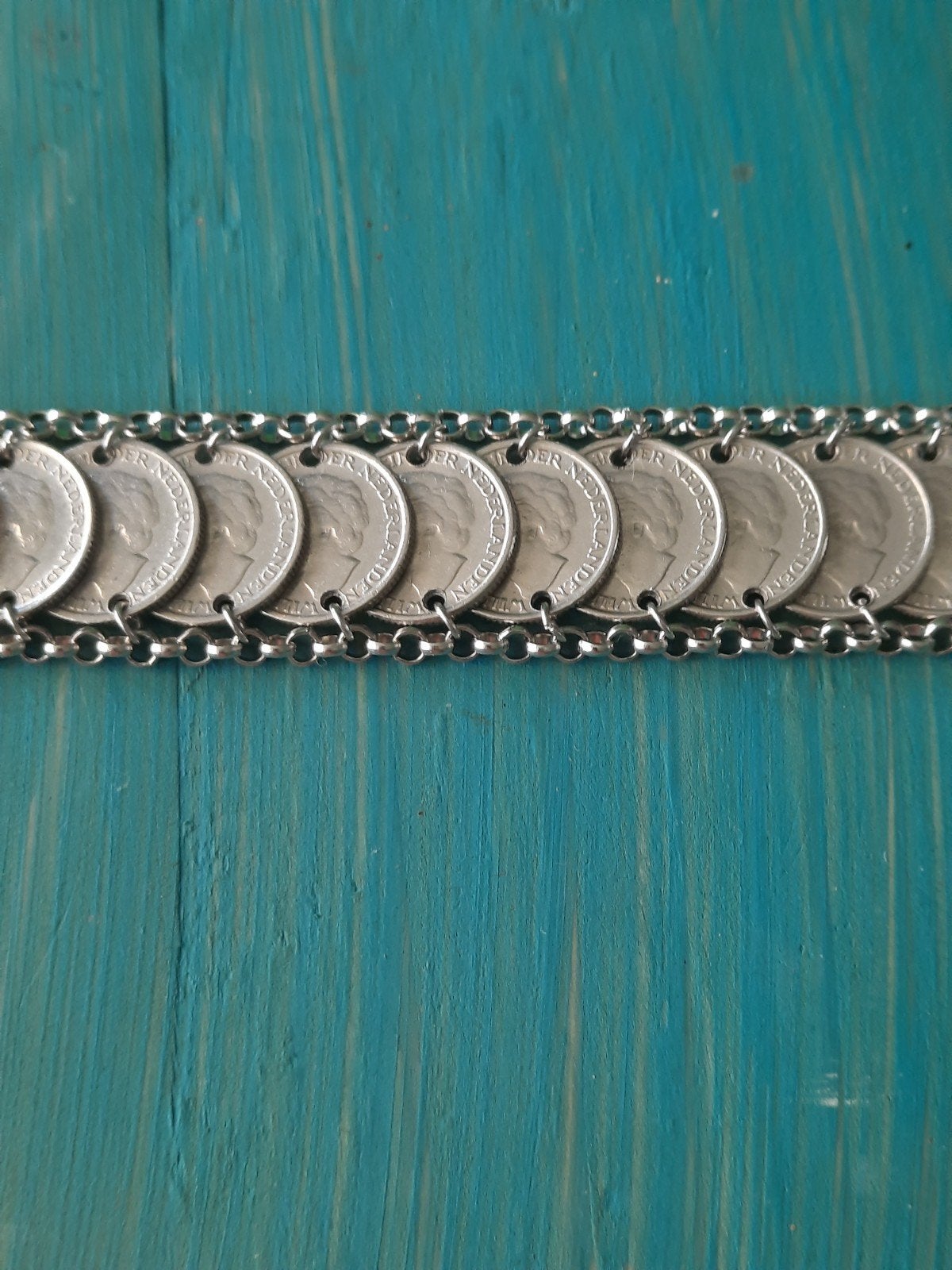 Dubbelgeschakelde Wilhelmina Dubbeltjes Armband, Sieraden, Tassen en Uiterlijk, Armbanden, Ophalen of Verzenden, Zo goed als nieuw