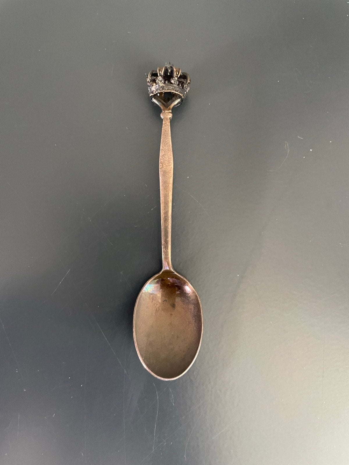Antieke verzamellepel met kroon, Ophalen of Verzenden
