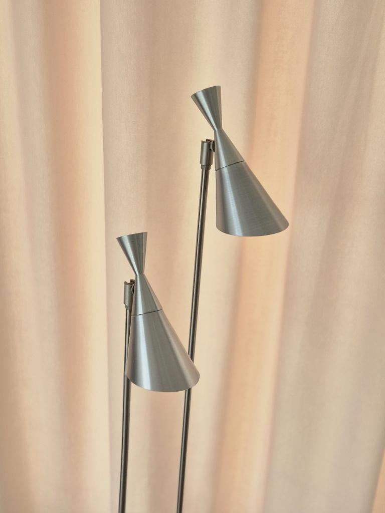 Vloerlamp - Design - Aluminium - HALA Zeist - 2 Spots, Huis en Inrichting, Lampen | Vloerlampen, Ophalen, Gebruikt, 100 tot 150 cm